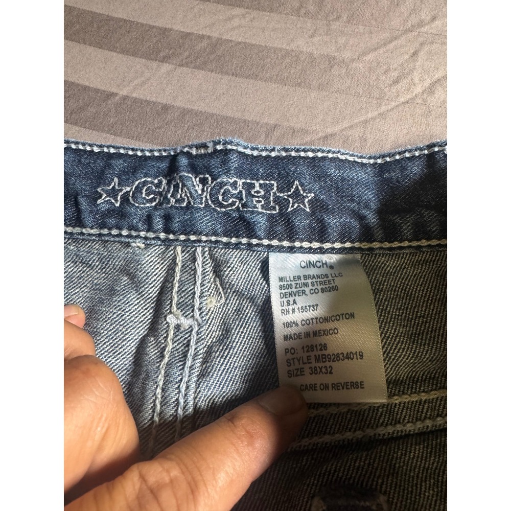 Cinch Ian Slim Bootcut Western Jeans Mens 38x32 Medium Wash Denim MB92834019 - Picture 4 of 5